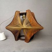 Large futuristic  wooden hanging lamp 1960s