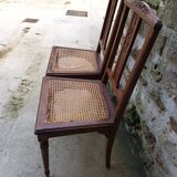 Chaise en bois avec cannage