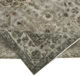 Handwoven overdyed turkish 1970s 163 cm x 265 cm grey carpet