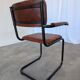 Chaise de salle à manger en cuir matelassé vintage : fauteuil de bureau industriel