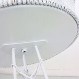 Vintage white metal and brass planter or basked, France 1960s