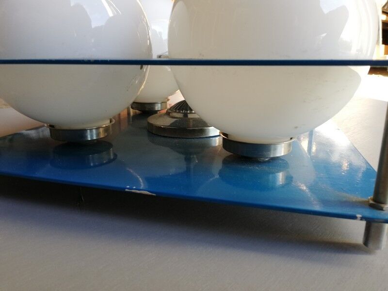 Applique 4 globes verre et métal époque 1970's