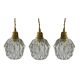 Trio of suspension in electrified chiseled glass to nine