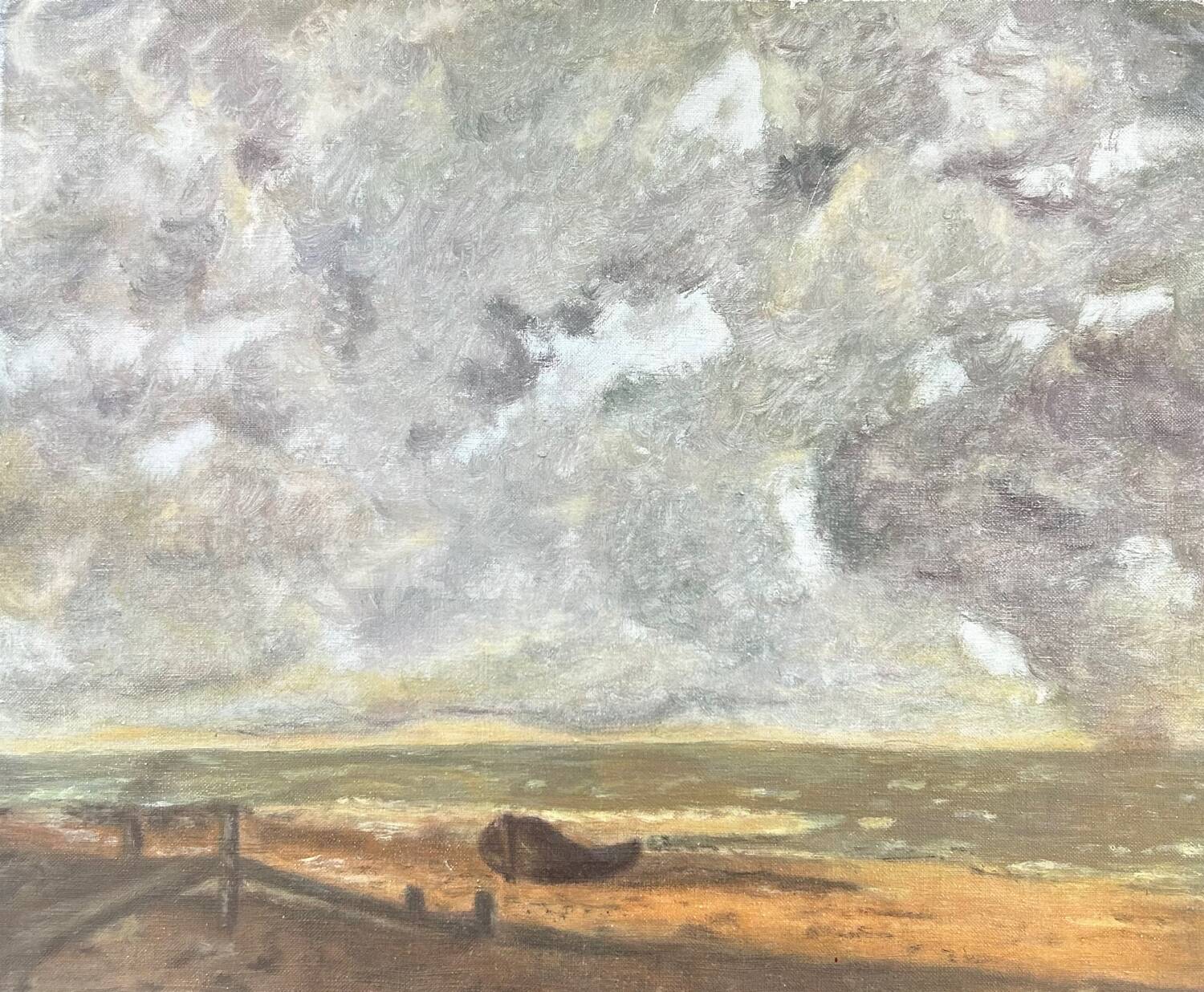 Stormy sky painting over the sea