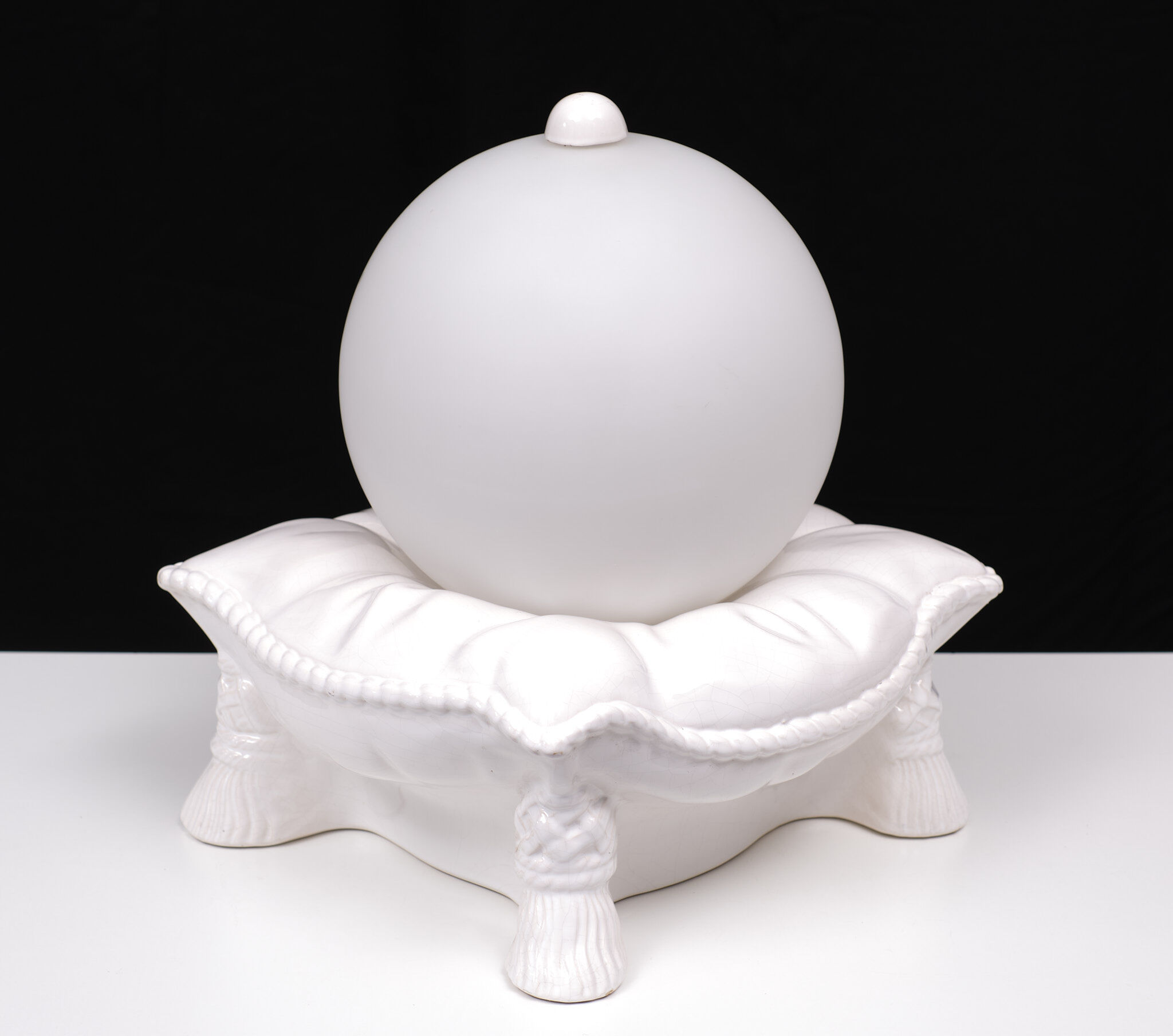 Lampe de table coussins en céramique globe 1970s italie