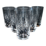 Set of 6 juice glasses longdrink tumbler Junon crystal from Lorraine Lemberg DlG Chantilly Saint-Louis