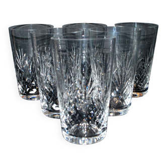 Set of 6 juice glasses longdrink tumbler Junon crystal from Lorraine Lemberg DlG Chantilly Saint-Louis