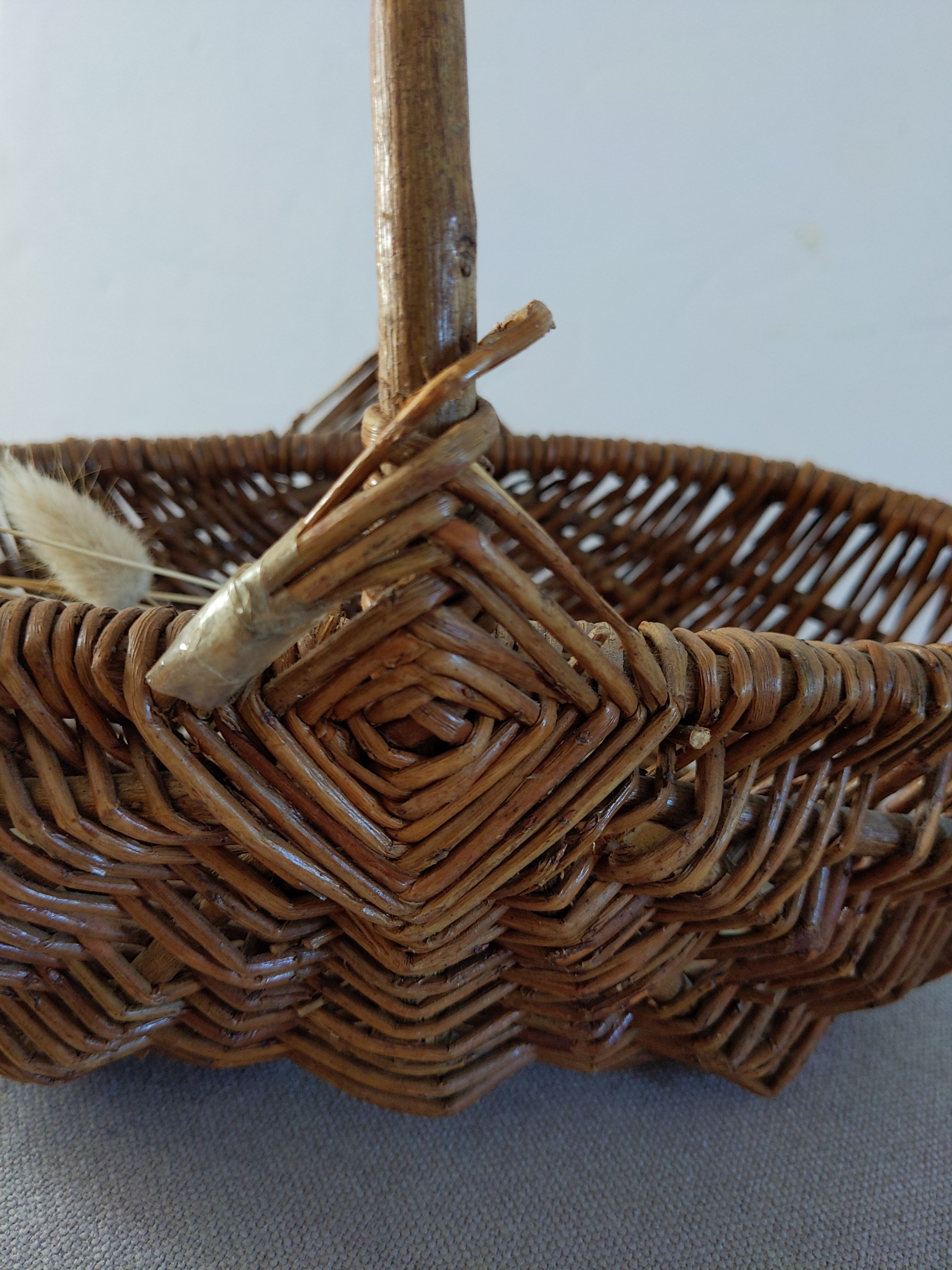 Old vintage rattan basket retro
