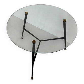 Round glass coffee table