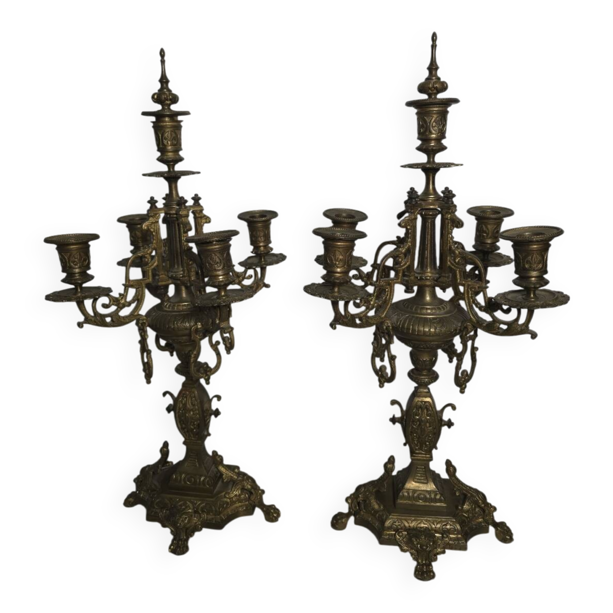 Pair of bronze candlesticks