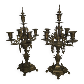 Paire de chandeliers en bronze 