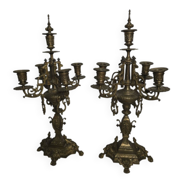 Pair of bronze candlesticks