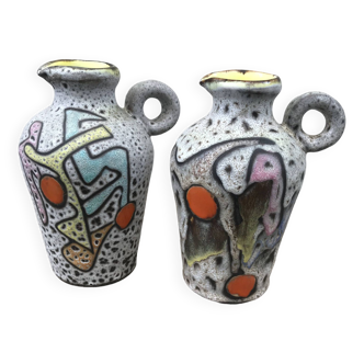 Pair of Marius Bessone vases, pitchers