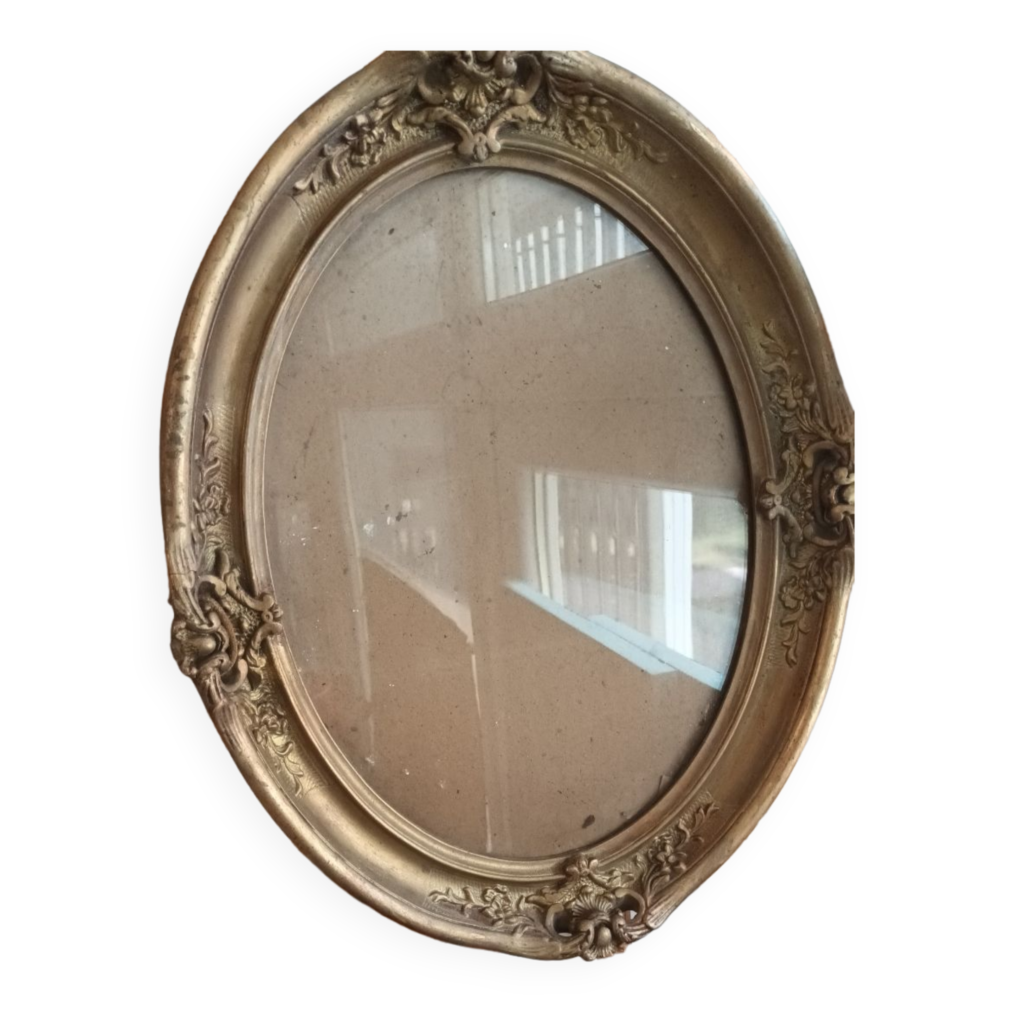 Golden oval frame XXth