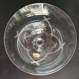 11 Large crystal glasses engraved Boch geometric pattern