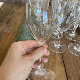 Set of nine cut crystal water glasses