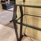 Vintage metal and glass console