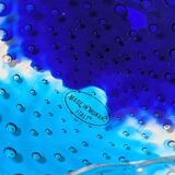 Vintage Murano ashtray Barovier Toso Bullicante Mint Green Turquoise Blue Bubbles