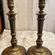 Pair of brass candle holders