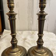 Pair of brass candle holders