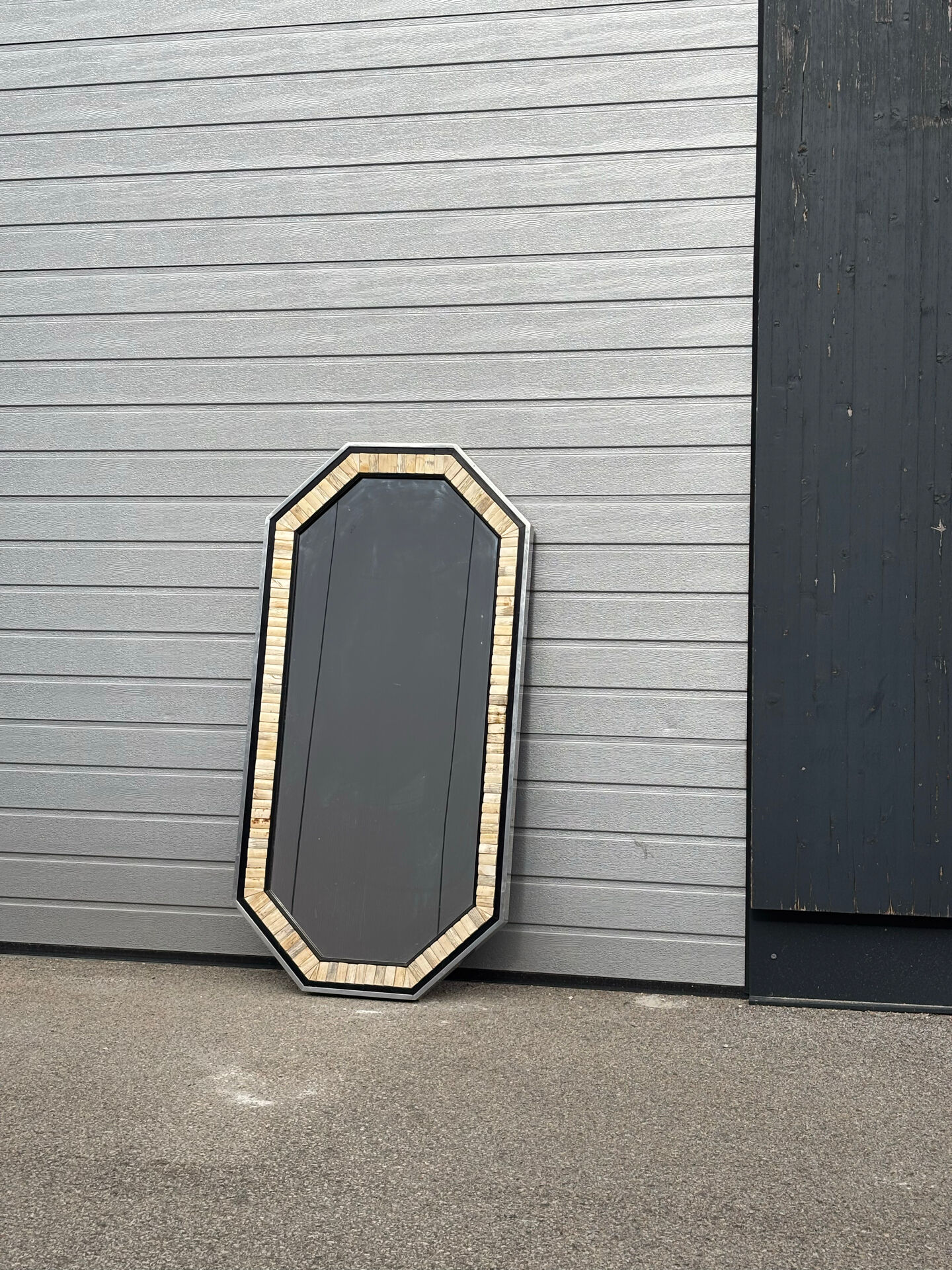 Blackened wood, metal and bone mirror by Anthony Redmile – London, 1970