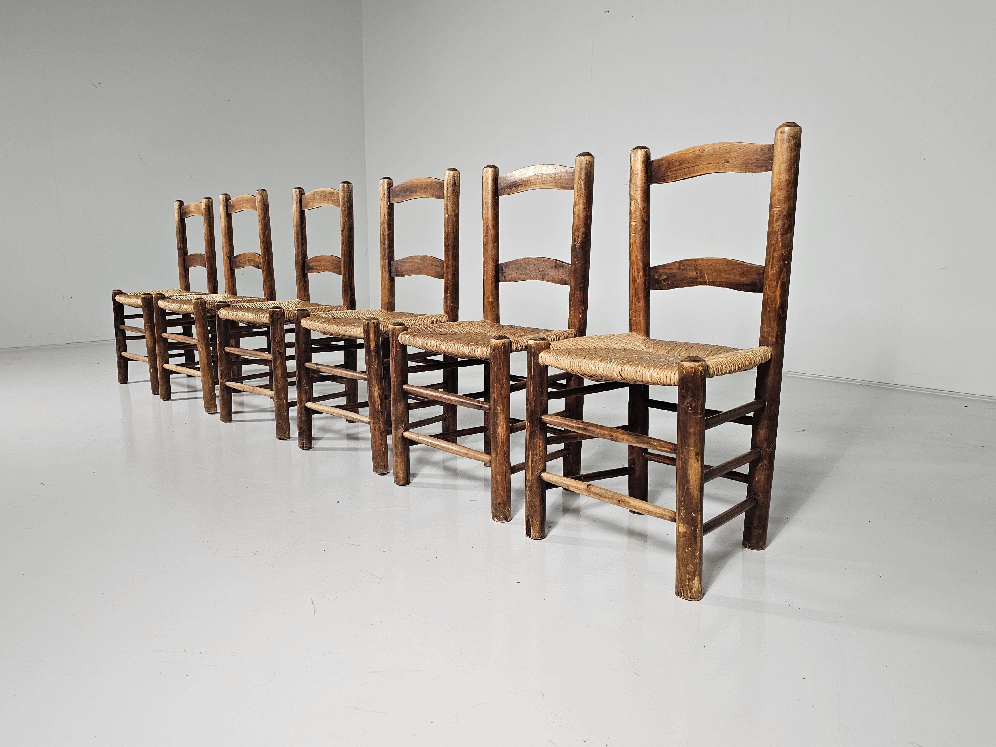 Farmhouse dining chairs, Spain 1970s