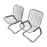 Two chairs in chrome metal
