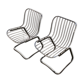 Two chairs in chrome metal