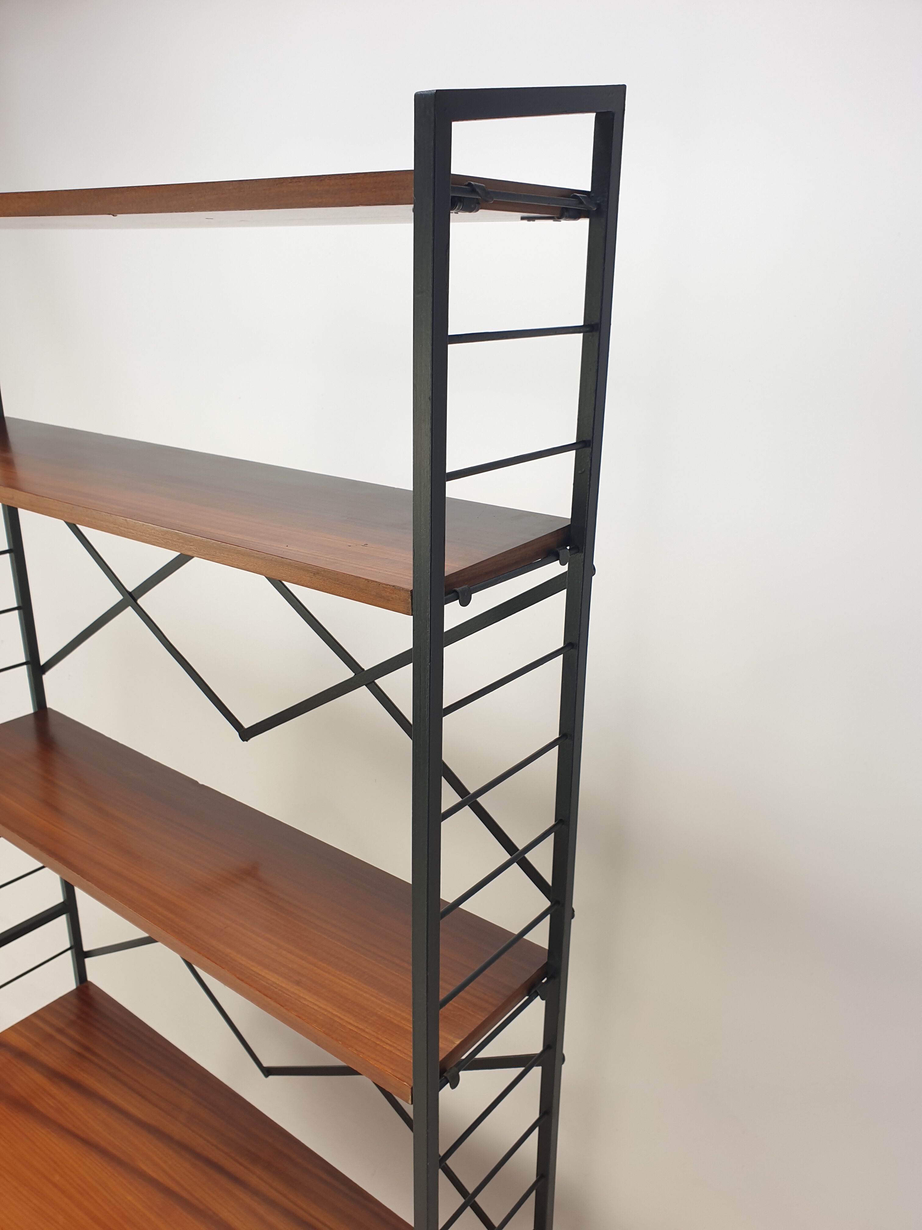 Italian Free Standing Teak Shelving Unit, 1950's