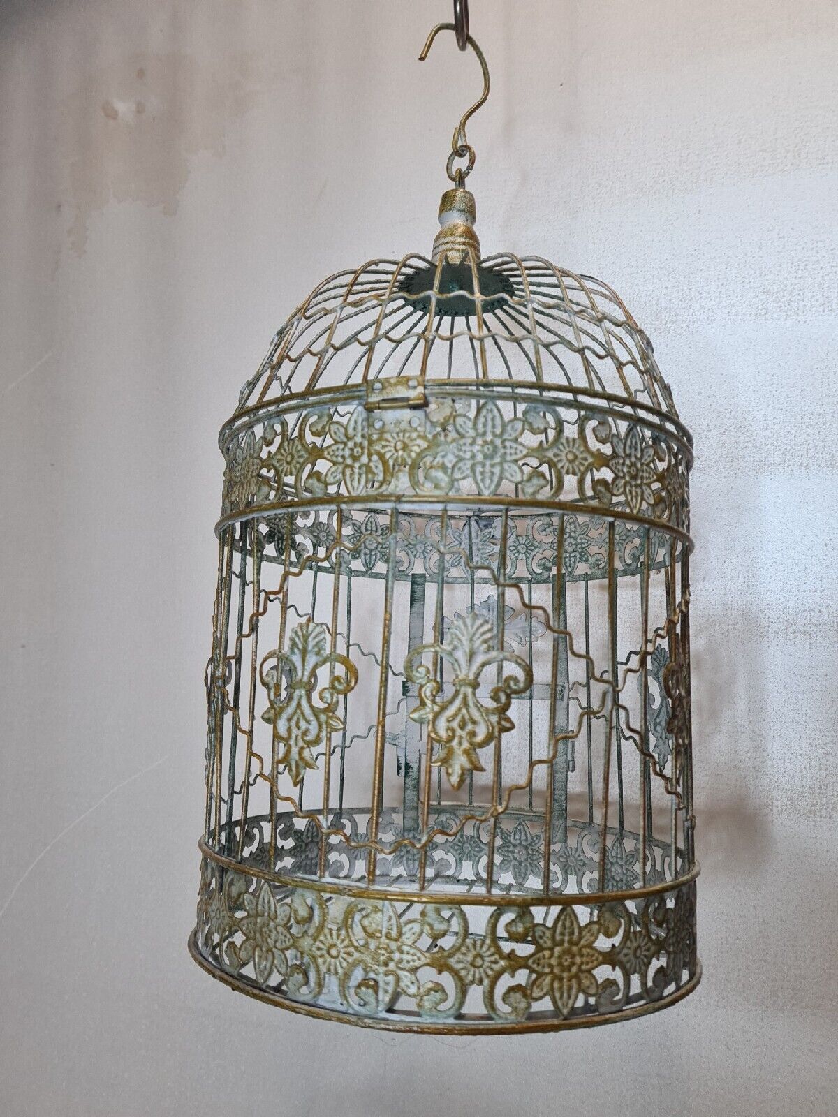 Weathered iron birdcage