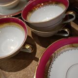 Set of 8 cups with porcelain saucers from Sologne The Archbishop