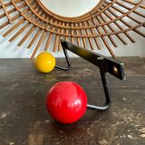 Wall coat rack with vintage colored balls