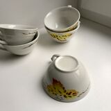 set of 5 coffee cups Badonviller 30-40s