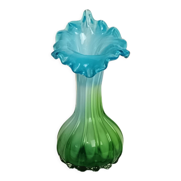 Soliflore corolle en verre soufflé Italie