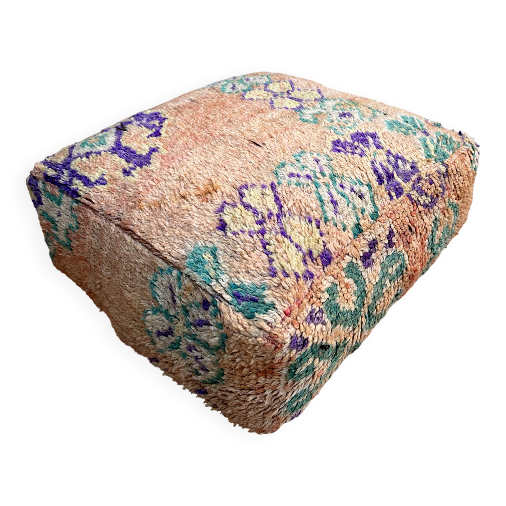 Handmade Berber Kilim pouf, floor cushion