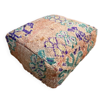 Handmade Berber Kilim pouf, floor cushion