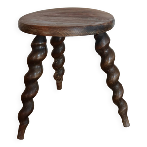 tabouret ancien tripode - bois