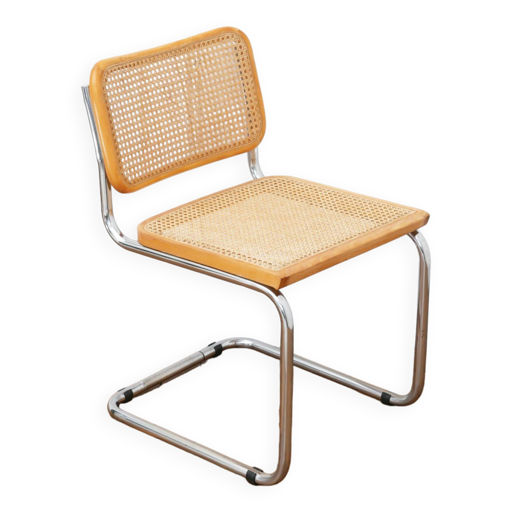 Chaise Cesca B32 Breuer Made in Italy Cannage assise refait Selency