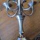 Ercuis pair of candlesticks model Cheverny in silver-plated metal with hunting horn decoration.