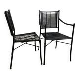 Bamboo metal chair and armchair