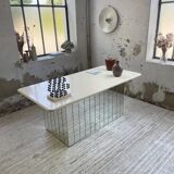 80s lacquered desk and mirror