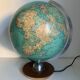 Vintage 1960 terrestrial globe JRO Verlag wood PVC world map - 43 cm