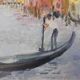 Huile sur panneau du Grand Canal à Venise