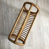Vintage rattan magazine rack
