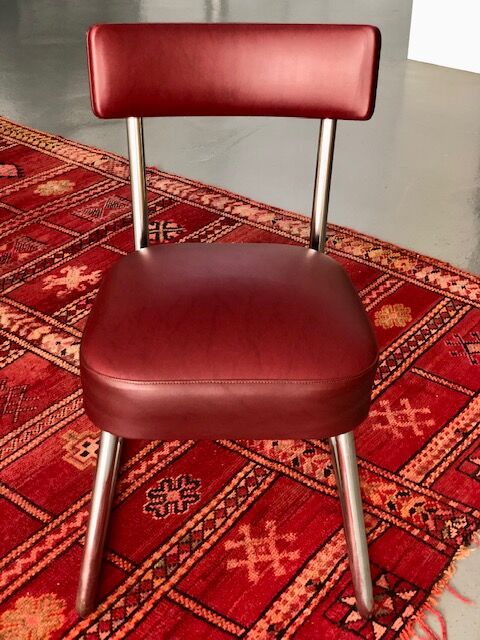 Office chairs in burgundy skaï 50s