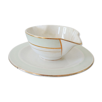 Ancienne saucière en porcelaine opaque SA