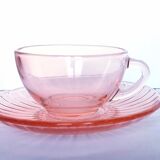 6 arcoroc pink glass coffee cups