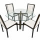 Ensemble Table et 4 chaises Pierre Vandel Paris — plateau verre