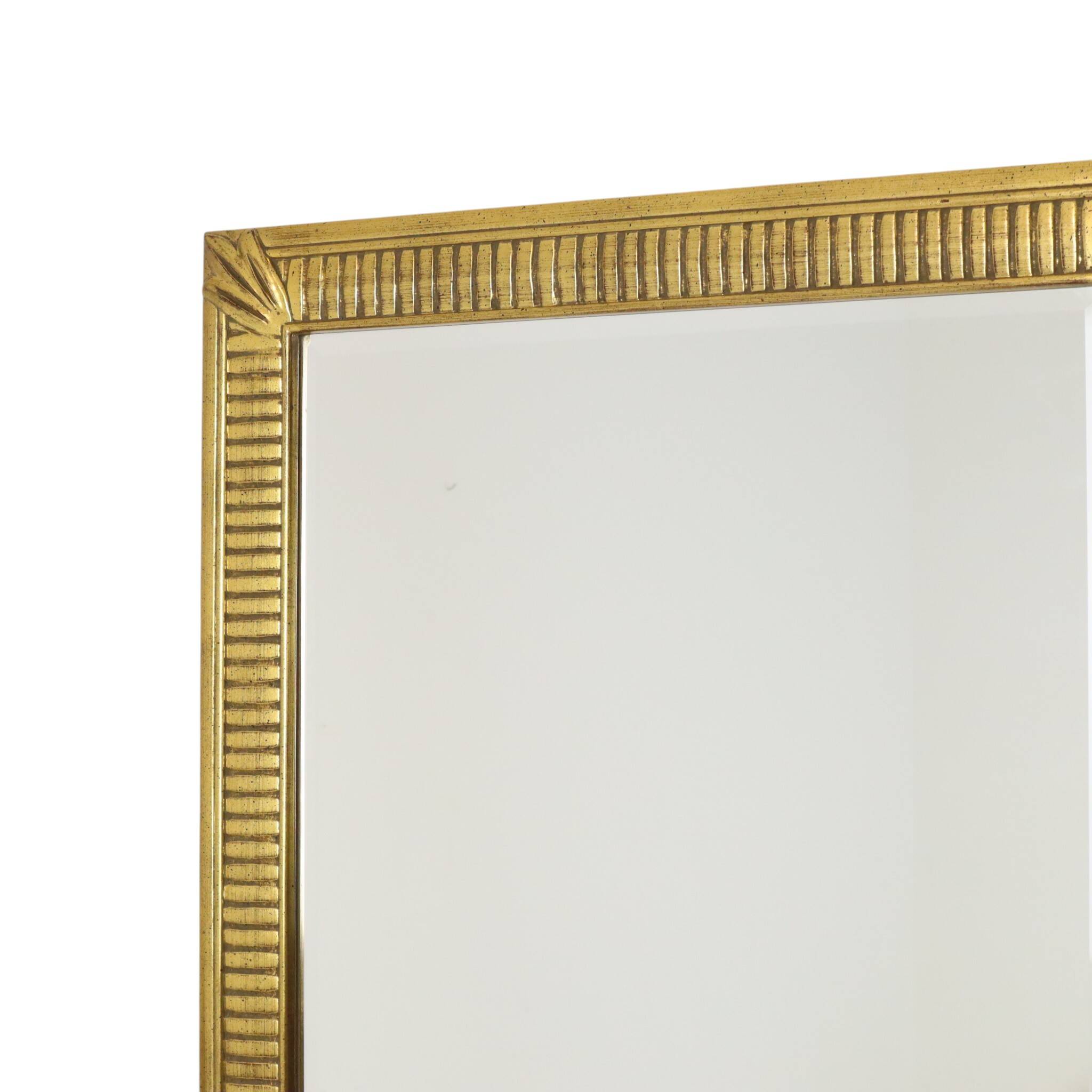 Miroir Deknudt en or Hollywood Regency biseauté 92 cm