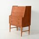 Scandinavian teak secrétaire with hidden mirror, 1960s